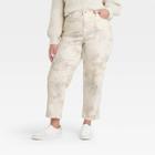 Women's Plus Size Super-high Rise Vintage Straight Jeans - Universal Thread Cream Floral 14w, Ivory Floral
