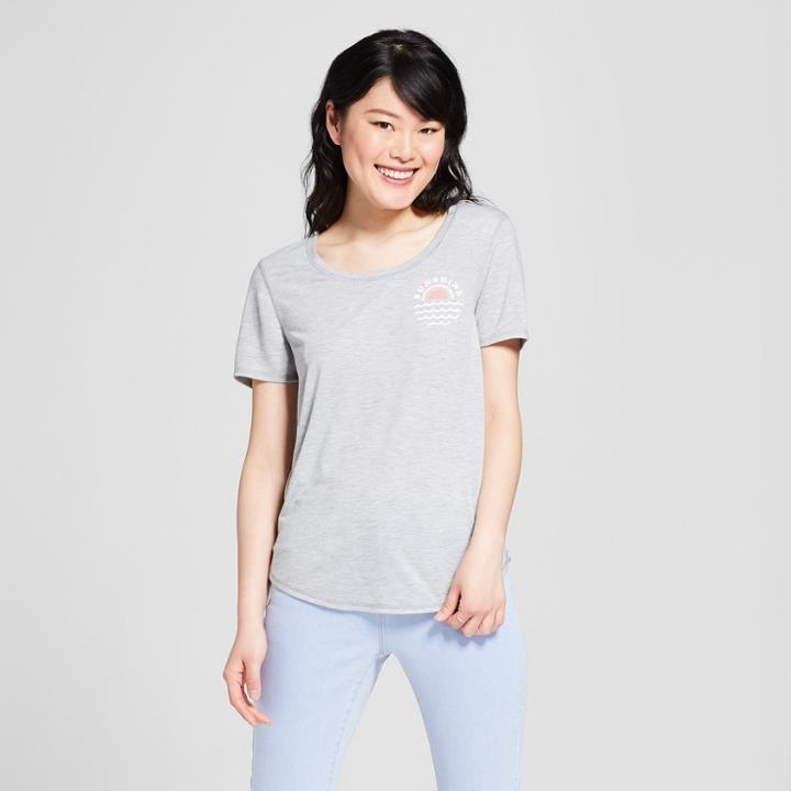 Women's Short Sleeve Sunshine Graphic T-shirt - Grayson Threads (juniors') Heather Gray