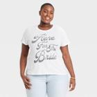 Grayson Threads Women's Plus Size Here For The Bride Short Sleeve Graphic T-shirt - White