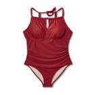 Women's Post Mastectomy High Neck High Coverage One Piece Swimsuit - Kona Sol Burgundy