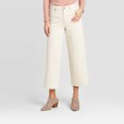 Women's High-rise Wide Leg Cropped Regular Fit Jeans - Universal Thread Cream 00, Women's, Beige