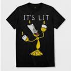 Men's Short Sleeve Disney Beauty & The Beast Lumiere T-shirt - Black