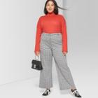 Women's Plus Size Long Sleeve Boxy Mock Neck - Wild Fable Orange