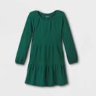 Girls' Long Sleeve Cozy Tiered Dress - Cat & Jack Forest Green