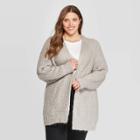 Women's Plus Size Long Sleeve Chunky Open Layering Cardigan - Universal Thread Gray X