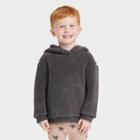Grayson Collective Toddler Faux Shearling Hoodie Sweatshirt - Charcoal Gray