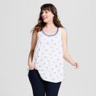 Zoe+liv Women's Plus Size Stars Americana Tank White