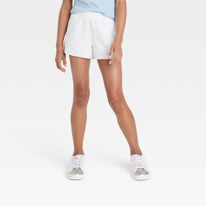 Kids' Fleece Shorts - Art Class White