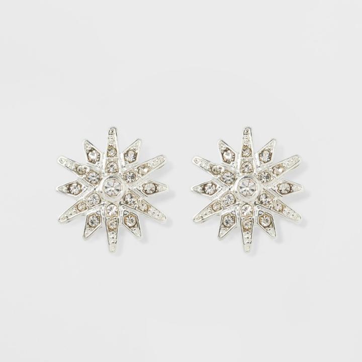 Pave Star Button Earrings - A New Day