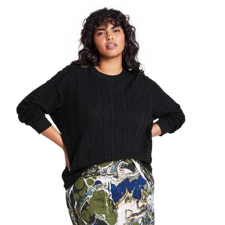 Women's Plus Size Crewneck Pullover Sweater - Rachel Comey X Target Black