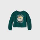 Girls' Star Wars Baby Yoda 'feed Me Snacks And Call Me Cute' Pullover Sweatshirt - Green