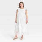 Women's Plus Size Flutter Sleeveless Dress - A New Day White