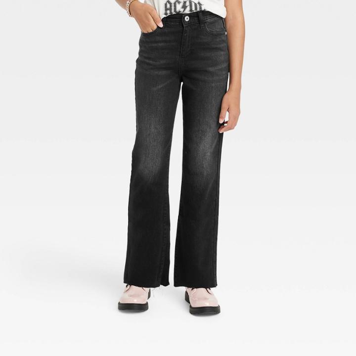 Girls' High-rise Dad Jeans - Art Class Black Wash