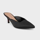 Women's Coco Grograin Kitten Heeled Mules - Who What Wear Black