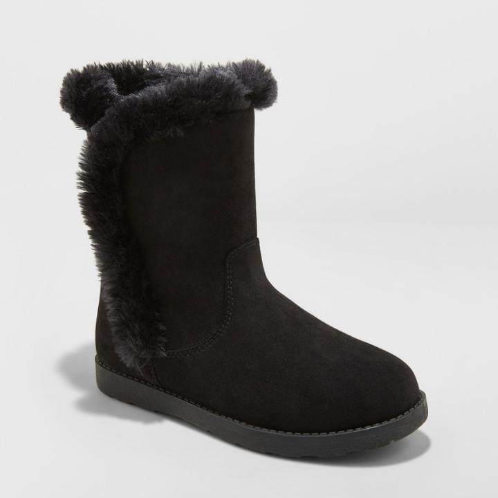 Girls' Hadlee Microsuede Fashion Boots - Cat & Jack Black