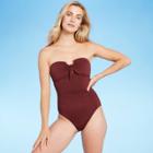 Women's Pique Bandeau Classic One Piece Swimsuit - Kona Sol Cherry