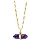 Target Plated Amethyst Genuine Stone Necklace - 16+2 - Gold, Girl's, Amethyst Gold
