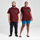 Men's Tall Regular Fit Short Sleeve Floral T-shirt - Original Use Burgundy/floral