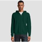 Hanes Men's Ecosmart Fleece Full Zip Hooded Sweatshirt - Dark Green