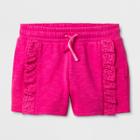 Girls' Elevated Ruffle Shorts - Cat & Jack Hot Magenta Pink