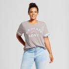 Women's Plus Size Short Sleeve Radiate Love Graphic T-shirt - Grayson Threads (juniors') Gray
