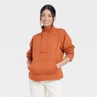 Women's Quarter Zip Sweatshirt - A New Day Orange
