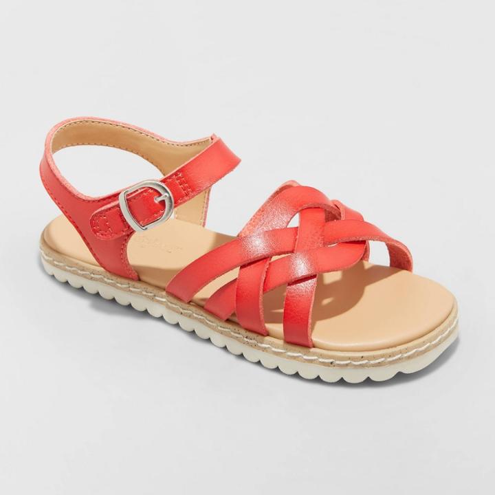 Toddler Girls' Vinessa Ankle Strap Sandals - Cat & Jack Red