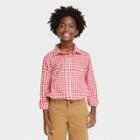 Boys' Button-down Long Sleeve Woven Shirt - Cat & Jack Red