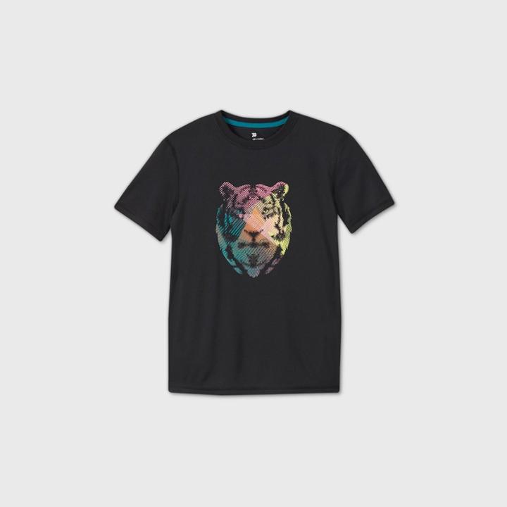Boys' Short Sleeve Tiger Graphic T-shirt - All In Motion Black