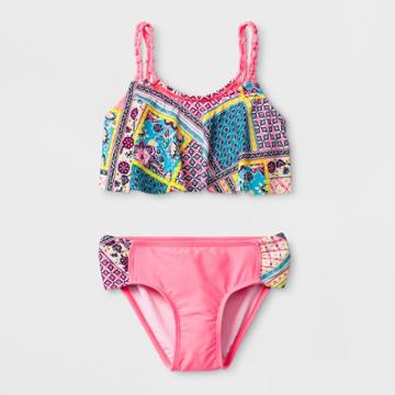 Malibu Dream Girl Girls' Whimsical Patch Bikini Set - 8,