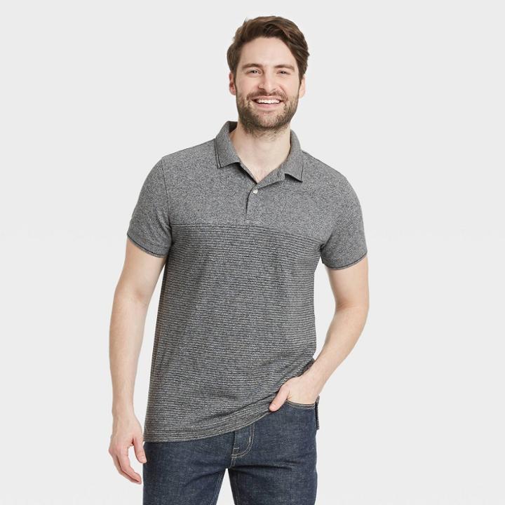 Men's Colorblock Collared Polo Shirt - Goodfellow & Co Blue