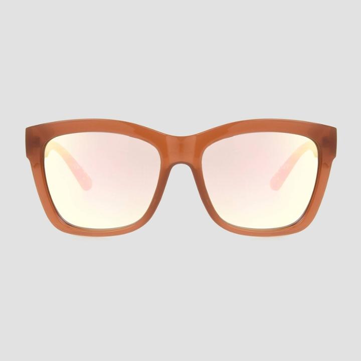 Women's Surf Plastic Sunglasses - A New Day Brown, Women's, Size: Small, Brown/blue