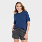 Women's Beautifully Soft Short Sleeve Sleep T-shirt - Stars Above Navy Blue