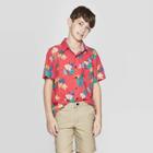 Boys' Short Sleeve Hawaiian Button-down Shirt - Cat & Jack Red