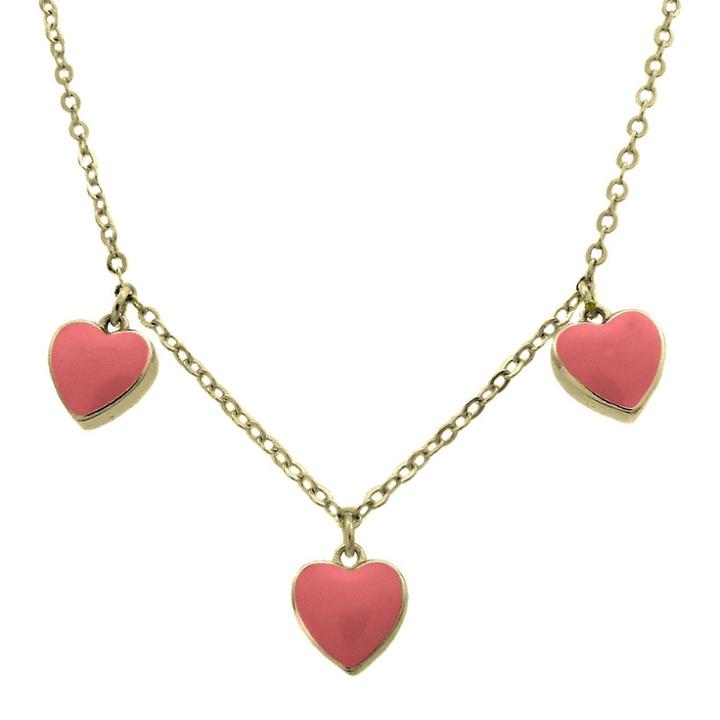 Distributed By Target Ellen 18k Gold Overlay Enamel Heart Dangle Necklace - Pink, Girl's