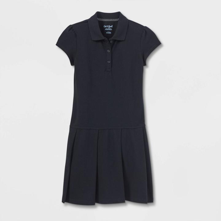 Toddler Girls' Short Sleeve Pleated Uniform Tennis Dress - Cat & Jack Black