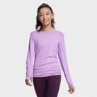 Girls' Long Sleeve Ruched Studio T-shirt - All In Motion Purple