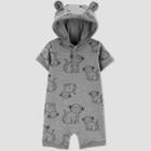 Petitebaby Boys' Monkey Short Hooded Romper - Just One You Made By Carter's Gray Newborn, Boy's