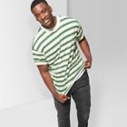 Men's Tall Striped Short Sleeve T-shirt - Original Use Seedling Green