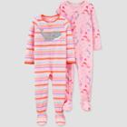 Baby Girls' 2pk Whale/mermaid Footed Pajama - Just One You Made By Carter's Pink
