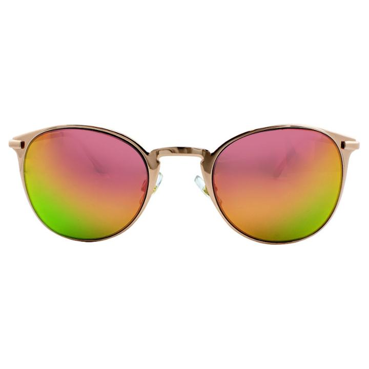 Target Women's Round Sunglasses With Yellow Mirror Lenses - Gold, Gold