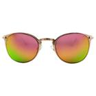 Target Women's Round Sunglasses With Yellow Mirror Lenses - Gold, Gold