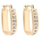 Target Sterling Silver Hoop Earrings With Diamond Accents - Yellow