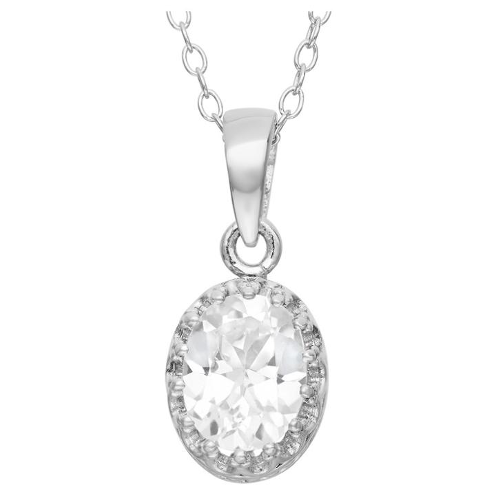 1 1/5 Tcw Tiara White Sapphire Crown Pendant In Sterling