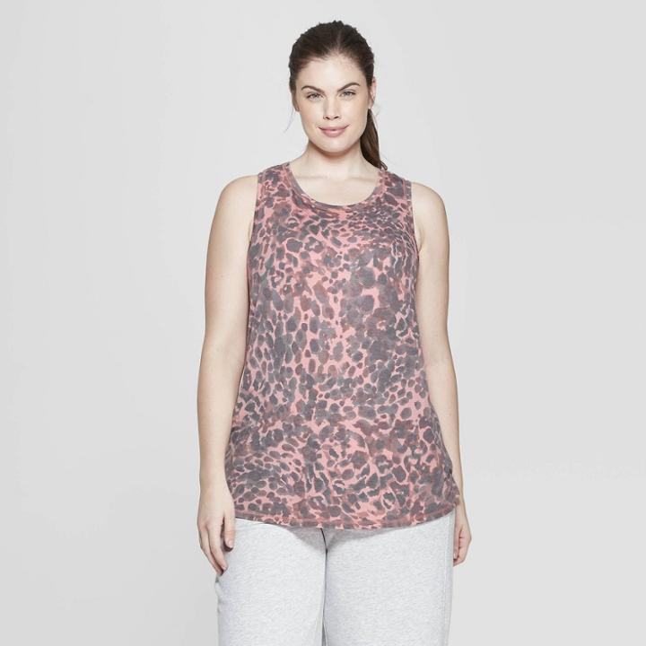 Women's Plus Size Active Tank Top - C9 Champion Leopard Print 4x, Cheetah Print