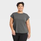 Women's Plus Size Sprint Free Run Short Sleeve T-shirt - All In Motion Heathered Black