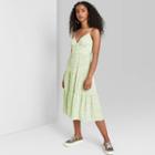 Women's Floral Print Sleeveless Tiered Dress - Wild Fable Green