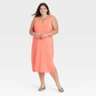 Women's Plus Size Sleeveless Knit Dress - A New Day Dark Peach