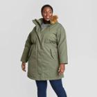 Women's Plus Size Cold Weather Parka - Ava & Viv Olive Green X