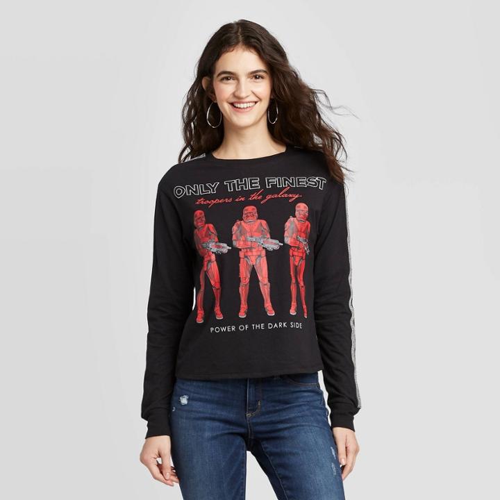 Women's Star Wars Red Stormtrooper Long Sleeve T-shirt (juniors') - Black